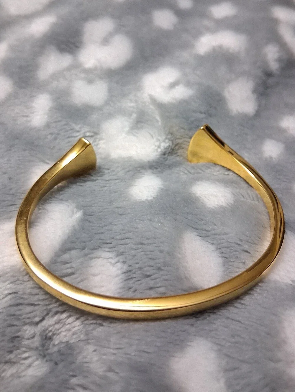 Gold Tone Open Cuff Bracelet with Blue and Green Accents